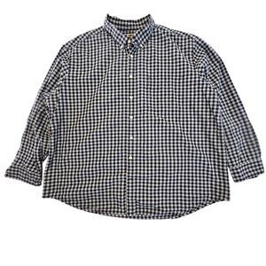The Foundry Supply Co Button Down Shirt Mens 2XL Blue Gingham Plaid Classic Core